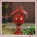 home decor ball with two birds DOD161-13R red